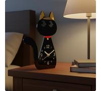Orologio Gatto Silenzioso Analogico Orologio Acrilico Gatto con Base D'appoggio