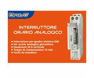 OROLOGIO GIORNALIERO INTERRUTTORE ORARIO ANALOGICO DA QUADRO