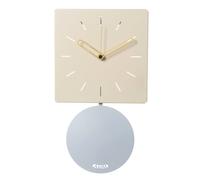 Arti & Mestieri Grace - Orologio a pendolo da Parete di Design 100% Made in Italy - in Ferro, 43,5 x 24 cm (Crema e cenere)