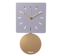 Arti & Mestieri Grace - Orologio a pendolo da Parete di Design 100% Made in Italy - in Ferro, 43,5 x 24 cm (Glicine e oro laccato)