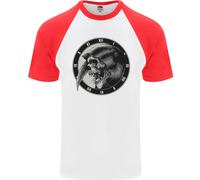 Orologio Grim Reaper Teschio Biker Gotico Demone Uomo T-Shirt S/S