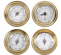 Orologio igrometro termometro barometro, set di 4 pezzi stazione meteorologica analogica per interni ed esterni, barometro per parete e casa