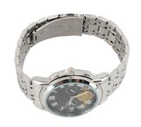 Orologio in Acciaio Inossidabile Maschile, Orologio in Quarzo Analogico da Uomo Aspetto Impermeabile e Alla Moda dell'evento (Faccia nera con guscio d'argento)