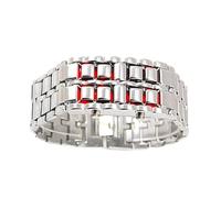 Orologio in acciaio inossidabile, orologi sportivi da uomo, cinturino intelligente, doppio display a LED con resistenza all'acqua, orologio da polso digitale per registrazione delle attività e gestion