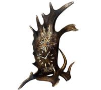 Orologio in corno di daino decorato a mano. Decorazione. Chalet. 172201V33