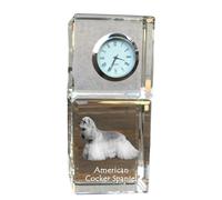 Orologio In Cristallo Con Cocker Spaniel Americano Art-Dog