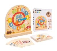 Orologio in Legno con Schede Didattico per Casa, Bambini