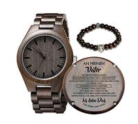 Orologio in legno inciso per figlio e fidanzato, orologio in legno personalizzato regalo per fidanzato, regalo di laurea da mamma, da papà (Mädchen an Vater), braccialetto