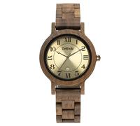 Orologio in legno per donna ZEITHOLZ, orologio analogico collezione Wolkenstein 36mm, in legno naturale con movimento al quarzo giapponese e calendario mensile. (Noce)