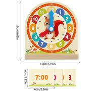 Orologio in Legno per l'Insegnamento ai Bambini - Riconoscimento dei , Apprendistato del Tempo & Gioco Puzzle