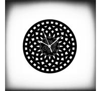 Orologio in Vinile da Parete Fiore Artwork Mandala Yin Yang Boho Design Moderno