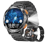 Orologio intelligente da uomo con chiamate Bluetooth, 400 mAh, grande batteria, AMOLED 5 ATM, orologio fitness con misurazione della pressione sanguigna SpO2, contapassi, orologio fitness per iOS