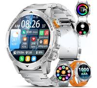 Orologio intelligente militare da uomo, 1000 mAh, con chiamata Bluetooth, torcia LED AMOLED da 1,75 pollici, 120+ modalità sport, fitness tracker, SpO2/pressione sanguigna/frequenza cardiaca