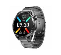 Orologio intelligente per la salute F200, nero, con 3 perline e cassa in acciaio.