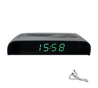 Orologio LCD ad energia Solare per Auto, con Display LCD energia Solare, con Tempo (12/24 Ore) + Data + Settimana + Temperatura Dash Orologio Digitale Multifunzione per Auto energia Solare (Verde)