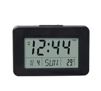 Orologio LCD con calendario, sveglia e visualizzazione della temperatura | Questo orologio LCD versatile dispone di un display chiaro che mostra la data, la temperatura e le impostazioni di allarme