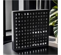 Orologio LED da 6 pollici con parole, orologio da tavolo illuminato con parole, quadrante quadrato, visualizzazione dell'ora sotto forma di testo, display dell'ora di facile lettura, per ambienti cont