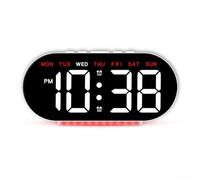 Orologio LED multifunzione con uscita USB, allarmi personalizzabili e illuminazione morbida per la camera da letto (W-Red)