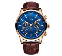 Orologio LIGE Elegante - Marrone / Oro / Blu