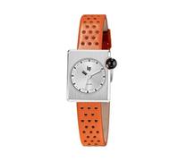 Orologio Lip Mach 2000 - Mini Square, in pelle arancione traforata