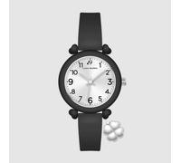 Orologio Luca Barra Donna Cinturino Silicone Nero Quadrante Argento _BW402