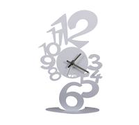 Orologio Lupin tavolo in metallo, 17x28hx6P, colore Alluminio alluminio
