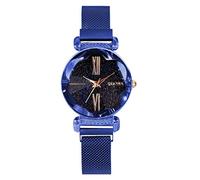 Orologio lussuoso da donna con strass brillanti, quadrante a specchio a taglio fiore, orologio da polso da donna moda metallo magnetico cinturino rotondo quadrante al quarzo orologio analogico, sempli