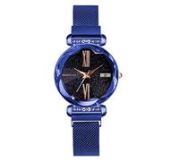 Orologio lussuoso da donna con strass brillanti, quadrante a specchio a taglio fiore, orologio da polso da donna moda metallo magnetico cinturino rotondo quadrante al quarzo orologio analogico, sempli