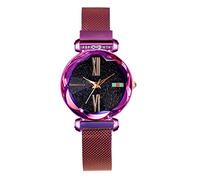 Orologio lussuoso da donna con strass brillanti, quadrante a specchio a taglio fiore, orologio da polso da donna moda metallo magnetico cinturino rotondo quadrante al quarzo orologio analogico, sempli