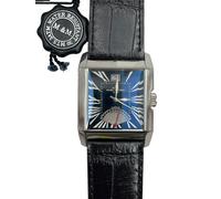 OROLOGIO M&M PRIMO EMPORIO QUARZO carrè CALENDAR ACCIAIO PELLE UOMO