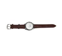 Orologio Meccanico Automatico, Orologio Analogico per Uomini, Fase Lunare, Resistente all'acqua per le Imprese (Silver White (cinghia marrone))