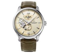 Orient Orologio da uomo con cinturino in pelle dorata champagne stella contemporanea, RE-AV0B10G00B, marrone, Marrone, vestito
