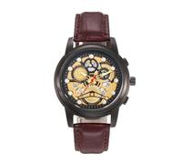 Orologio meccanico: orologio da polso in pelle per uomini d'affari con visualizzazione della data, da vigilanza per abbigliamento formale, da usare per abbigliamento casual, ufficio, feste e