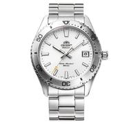 Orient Sports Mako 40mm - Orologio Da Uomo Automatico a Carica Manuale Impermeabile Bracciale e Cassa In Acciaio Metallizzato Quadrante Bianco - RA-AC0Q03S30B RA-AC0Q03S