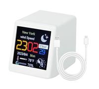 Orologio meteo | Piccoli previsioni del digitale | Monitoraggio della casa ricaricabile Data Monitoraggio Desktop Controllo Smart Controllo Portable per la sveglia digitale intelligente esterna