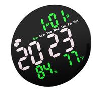 Orologio multifunzione con letture di temperatura e umidità, doppio allarme programmabile, controllo automatico della luminosità, grande display digitale con temperatura