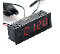 Orologio multifunzione per batteria auto con voltmetro DC 12V rosso da -35 a 120 °C Display doppia sonda regolabile luminosità per uso cruscotto auto