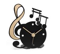 orologio musica decorato Nero in Ferro 13,5x15,5cmh