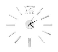 Orologio muto da parete | 3D fai da te orologio da parete Decor Sticker Specchio Frameless - Diametro 60 cm formato adesivo decorativo orologio grandi adesivi murali per soggiorno camera da letto deco