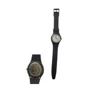 OROLOGIO NERO QUADRANTE 35mm lungo 23,5 cm PER DETENUTO, UNISEX DIETRO TRASPARENTE IDONEO CARCERE AMMESSO PENITENZIARIO, NON VA BENE PER POLSI GRANDI
