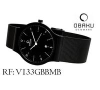 Orologio Obaku V133GBBMB Acciaio Inox Nero Cinturino Milanese 38 MM Classico