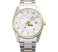 Orient Contemporary Stretto Day & Night - Orologio Da Polso Da Uomo Automatico E A Carica Manuale Meccanico Casual Bracciale E Cassa In Acciaio Inox Quadrante Analogico Bianco - RA-AK0312S