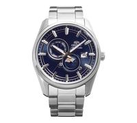 Orient Stretto Sun & Moon RA-AK0315L30B - Orologio meccanico automatico da uomo, 41,5 mm, quadrante multicolore, cassa e bracciale in acciaio inox, vetro zaffiro, fondello e datario