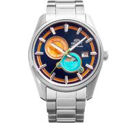 Orient Contemporary Stretto Day & Night - Orologio Da Polso Da Uomo Automatico E A Carica Manuale Meccanico Casual Bracciale E Cassa In Acciaio Inox Quadrante Blu - RA-AK0316L