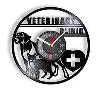 Orologio Parete 30cm Clinica veterinaria Veterinario Orologio da parete Cane e gatto Cura dell'ospedale veterinario Orologio da parete in vinile Amanti degli animali Veterinario Regali veterinari