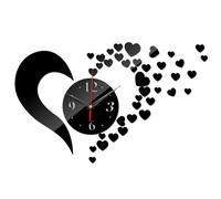 Orologio parete adesivo specchio cuore cuoricini idea regalo San Valentino AR9B