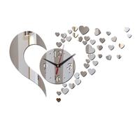 Orologio parete adesivo specchio cuore cuoricini idea regalo San Valentino AR9B
