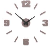 Orologio parete numeri adesivi legno grigio prugna 50cm