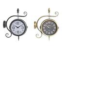 OROLOGIO PARETE OROLOGIO IN FERRO BATTUTO BIFACCIALE SVEGLIA A MURO QUARZO