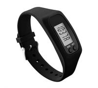 Orologio pedometro in silicone, contatore elettronico ad alta precisione con display a LED, tracciatore fitness con calcolo della distanza calorica, cinturino leggero per passeggiate quotidiane